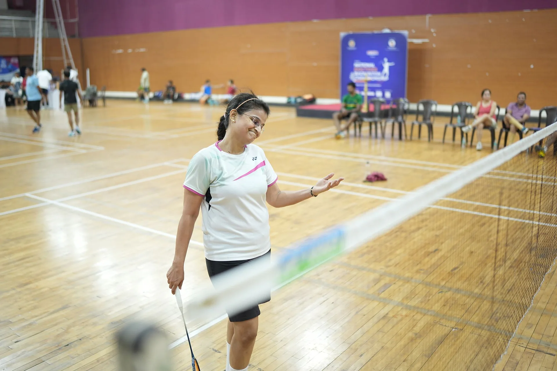 A player at the net during a match